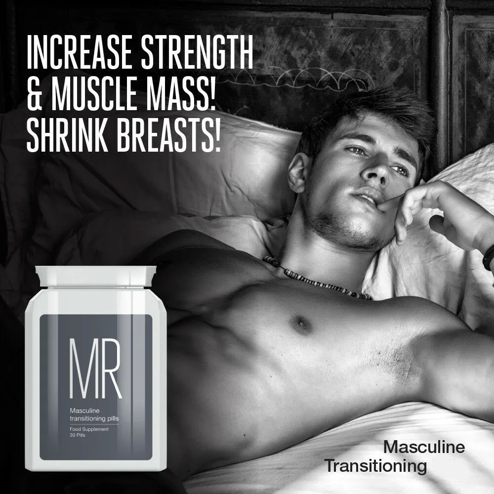 

MR MASCULINE TRANSITIONING TRANS MASCULINE FTM LGBT For TRANSSEXUAL Woman Transgender INCREASE STRENGTH MUSCLE MASS 30 CAPS