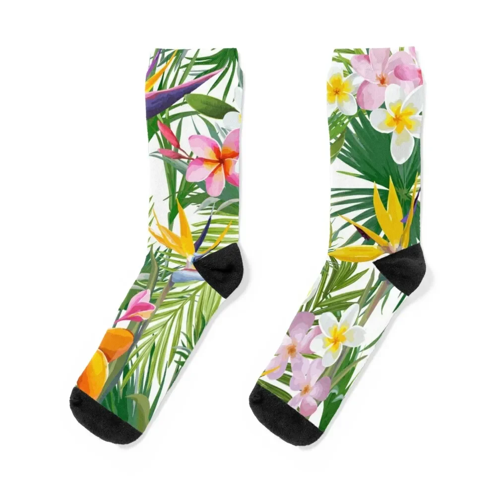 Plumeria rubra цветы красочные носки дизайнерский бренд Нескользящие роскошные