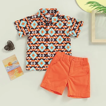 Baby Boy Printed T Shirt Casual Shorts Two-Piece Set Baby Summer clothes Clothing Suit for Baby boys 2023 Kids Clothes Boy 1