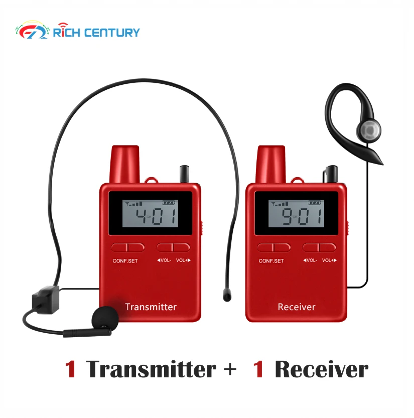 

Беспроводная музейная аудиогид RC2401 для туров, образовательные гиды, церкви, 1 передатчик + 1 приемник с микрофоном