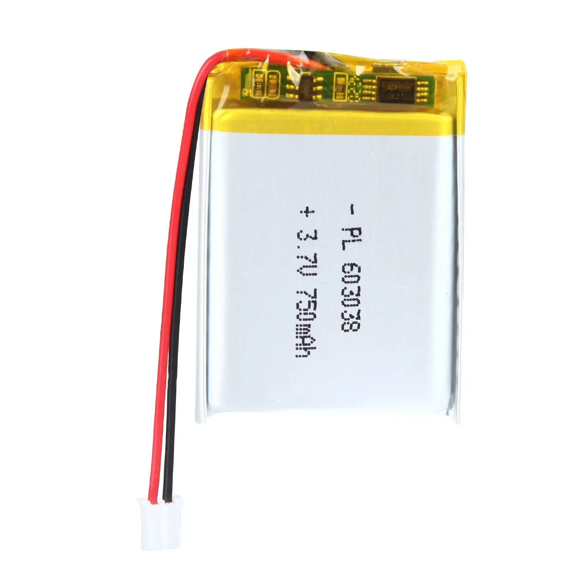 

AKZYTUE 3.7V 750mAh 603038 Rechargeable Lipo Battery with PH2 2.0mm Pitch Connector