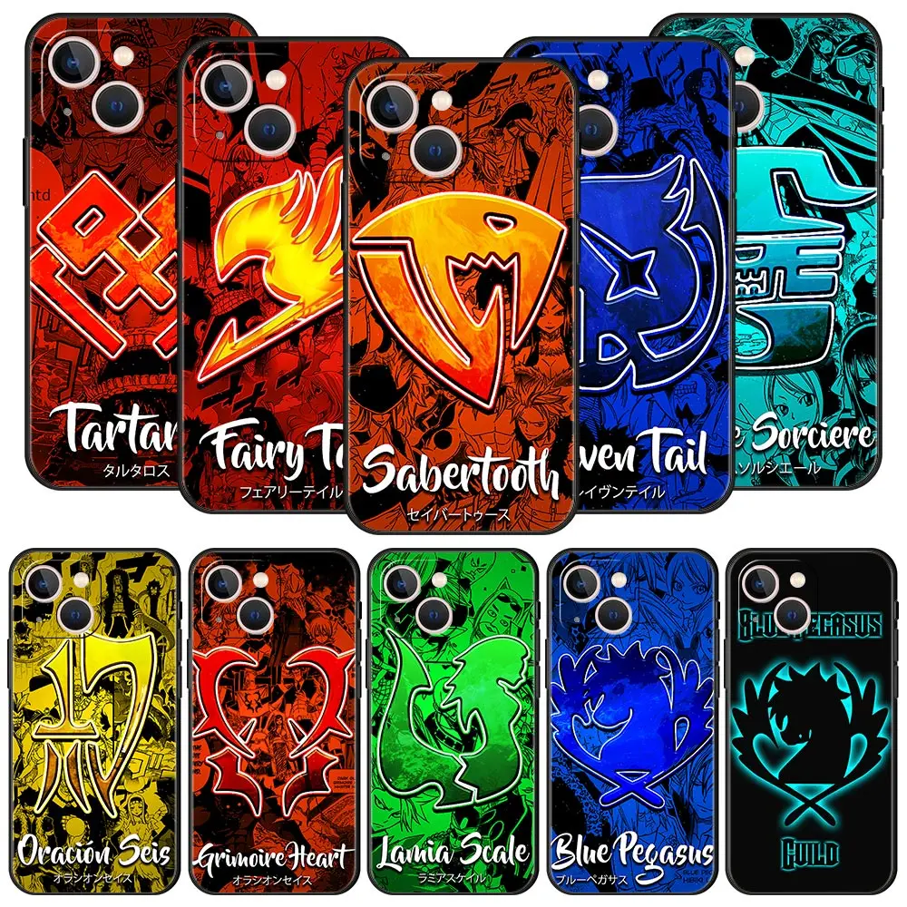 

Fairy Tail Anime Logo Luxury Phone Case For iPhone 14 13 12 11 Pro Max Mini 7 8 Plus Shell iPhone X XR XS Max SE Cover Fundas