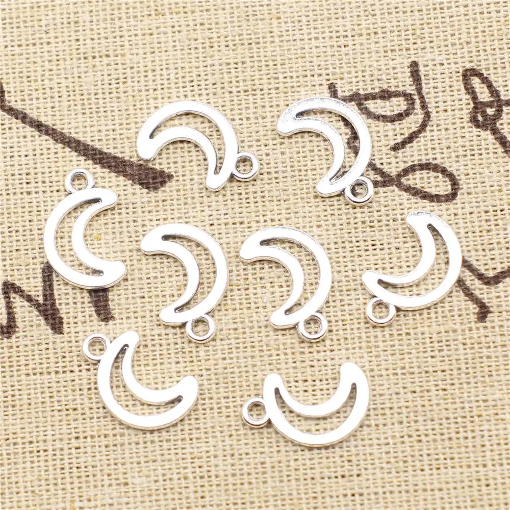 

Подвески в виде Луны, серебряного цвета, 11x17 мм, 20 шт.