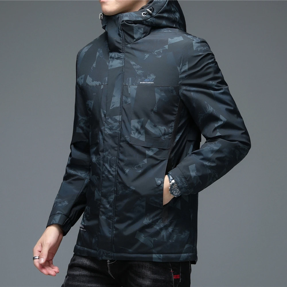 COODRONY Brand 90% White Duck Down Jackets Winter New Arrival Men Clothing Thick Warm Hooded Coat Fashion Big Pocket Parka Z8154