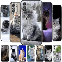 maine coon for xiaomi redmi note 10s 10 9t 9s 9 8t 8 7s 7 6 5a 5 pro max soft black phone case