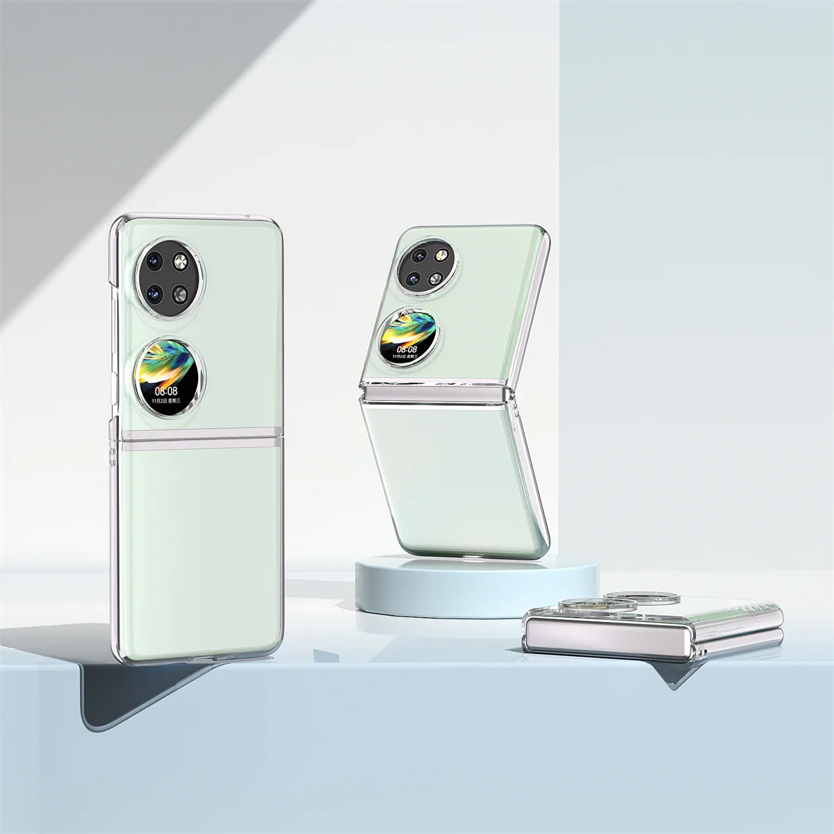 Прозрачный жесткий чехол из поликарбоната для телефона HuaWei P50 Pocket 2