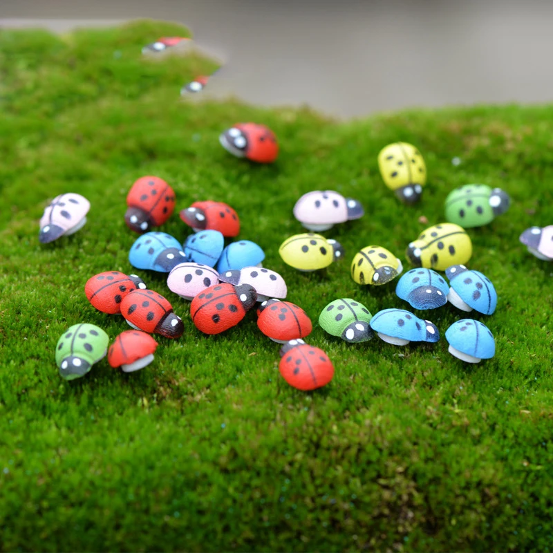 10pcs Ladybug Resin Micro Landscape Crafts Home Miniature Decoration Diy Fairy Garden Gnome Figurine Decor Dollhouse Accessories |