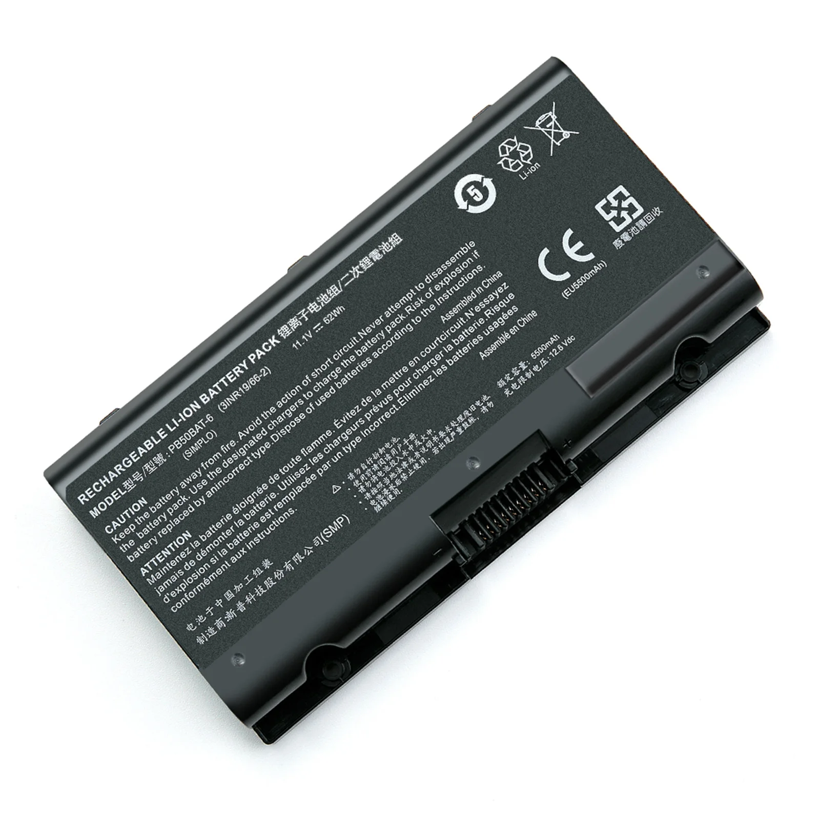 PB50BAT-6 Аккумулятор для ноутбука Clevo PB51RF-G PB70EF-G PB71EF-G PowerSpec 1720 1520 Sager NP8371 3INR19/66-2