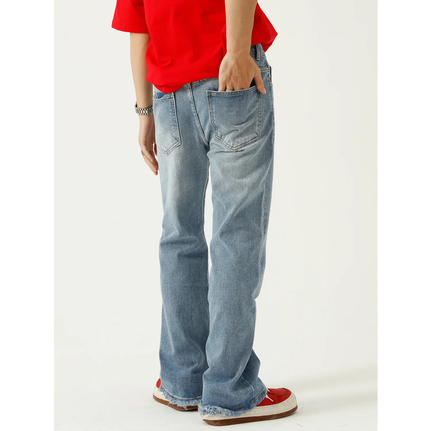 Men's Jeans High Street Vibeins European and American Printing Letters Street Men's Loose Jeans Y2k Pants Men Pants Ins Hot Sale