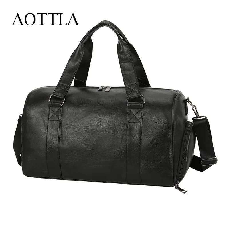 

AOTTLA Pu Leather Travel Bag Multifunction Women Shoulder Bag Large Women's Bag Teenager Luggage Bag Fashion Trend Men's Handbag