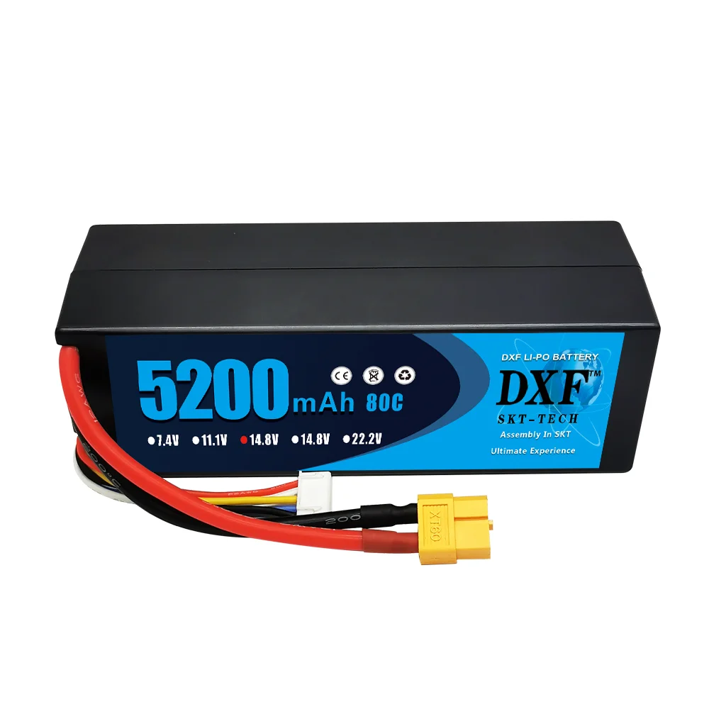 Аккумулятор DXF 4S Lipo 5200 мАч 14 8 в 80C с разъемом EC5 Жесткий Чехол для 1/8 багги