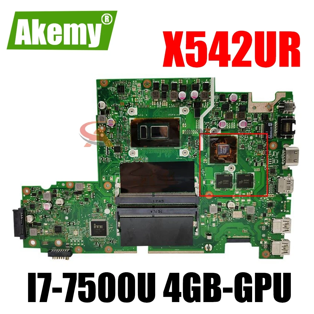 

AKEMY Mainboard For ASUS X542UR X542UN X542UQ X542UNR X542UQR X542U Laptop Motherboard Mainboard W/ I7-7500U 4GB-GPU