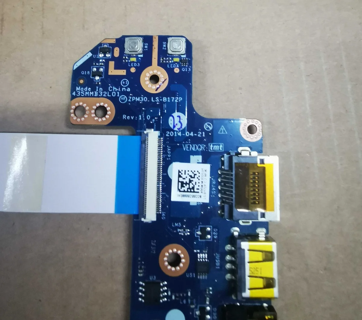 Оригинальная USB-плата для сетевого кабеля HP 430 G2 интерфейсная аудиоплата ZPM30 LS-B172P