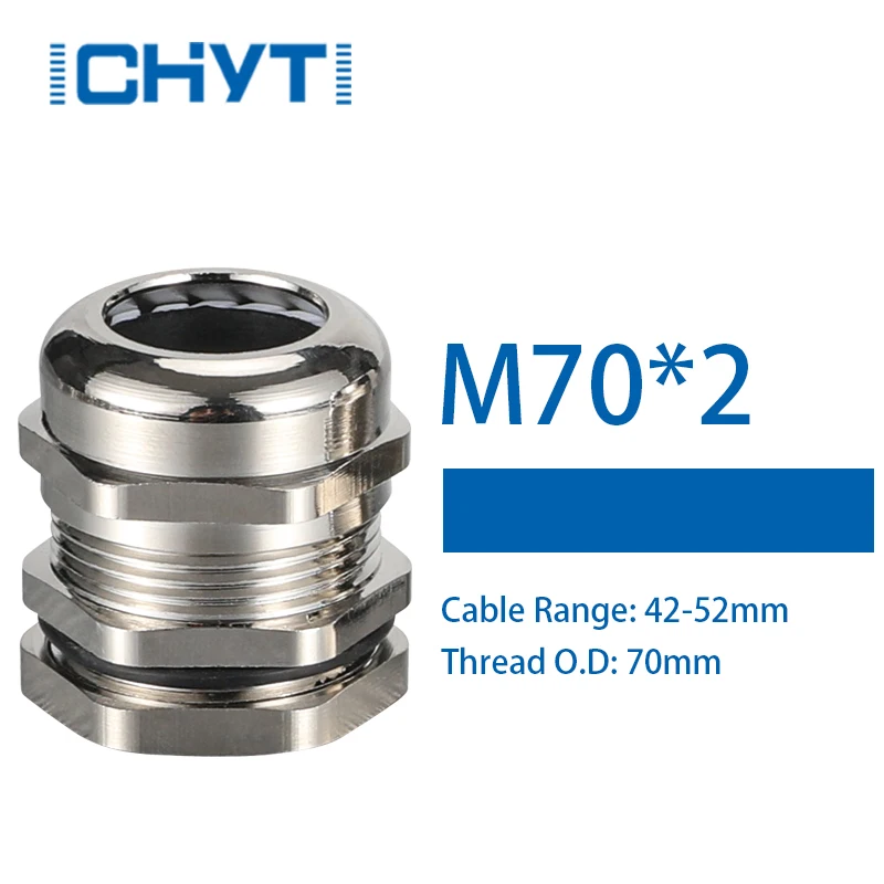 

M70x2 M72x2 M75x2 водонепроницаемый рельефный уплотнитель кабеля с покрытием, 1 шт. вход кабеля IP68 для металлического разъема 42-52 мм
