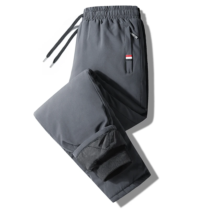 Autumn Pants Men's Elastic Waist Fitness Sportswear New Winter Waterproof and Warm Pants Men's Large Sized Loose Down Pants 7Xl