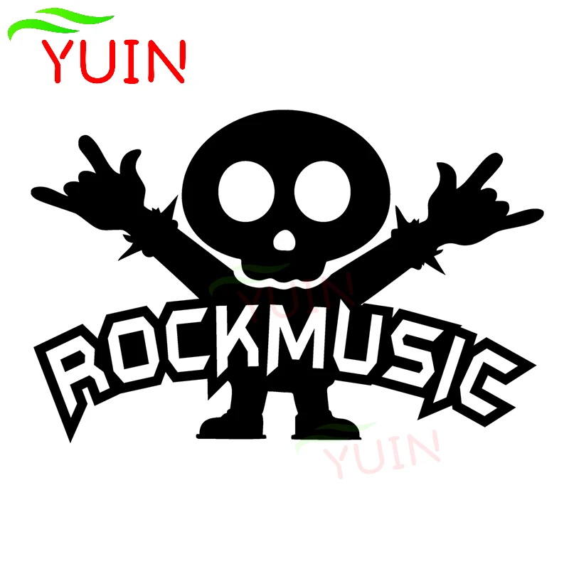

YUIN Rock Music Funny Skull Love Gesture Car Sticker Personality Fashion PVC Body Window Decoration Waterproof Anti-UV Stickers