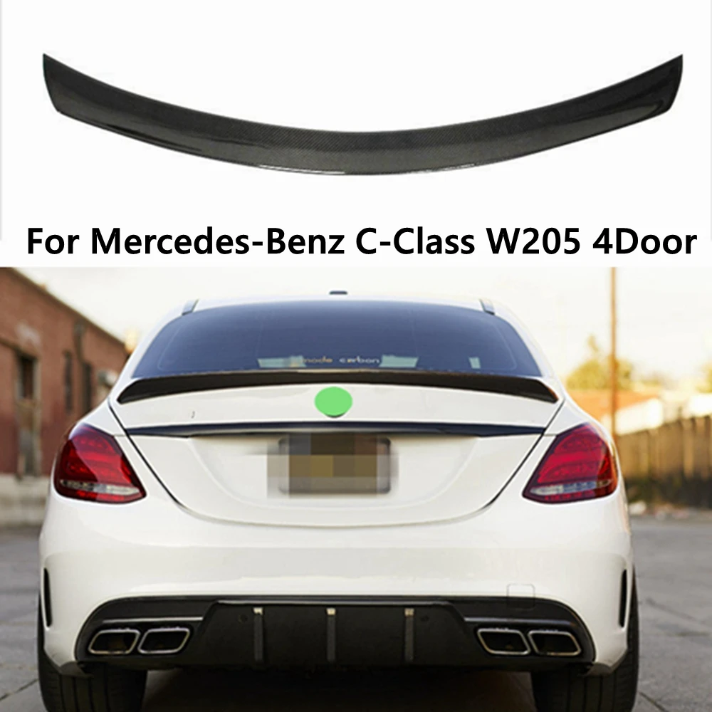 

For Mercedes-Benz C-Class W205 4Door sedan V Style Carbon Fiber Rear Spoiler Trunk Wing 2013-2022 FRP Forged carbon