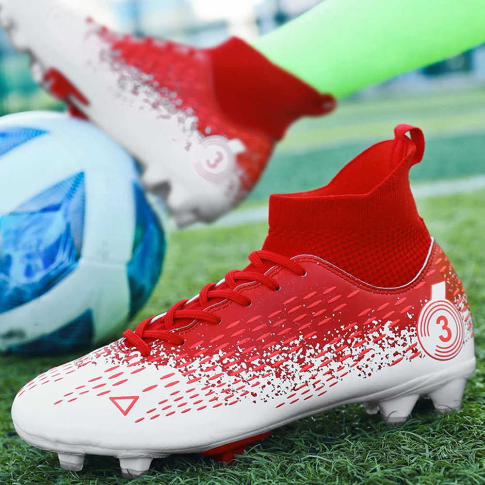 New Soccer Shoes for Men Long Nails Kid Football Field Boots Children's Training Football Shoes Parent-child Sneakers for Boy