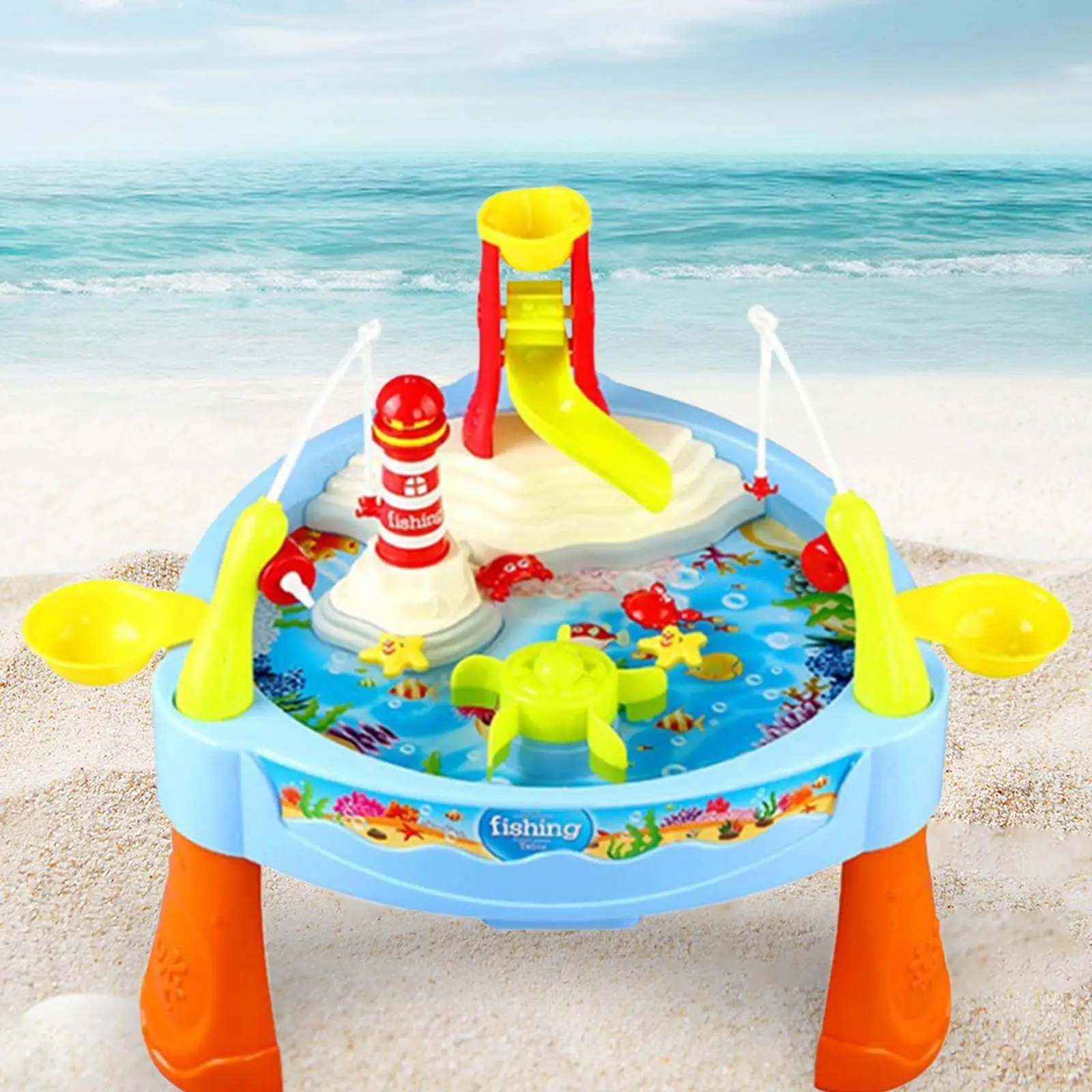 

Kids Sand Water Table Toys Activity Tables Water Circulating Fishing Game Board Play Set Kids Fishing Toys for Backyard Activity