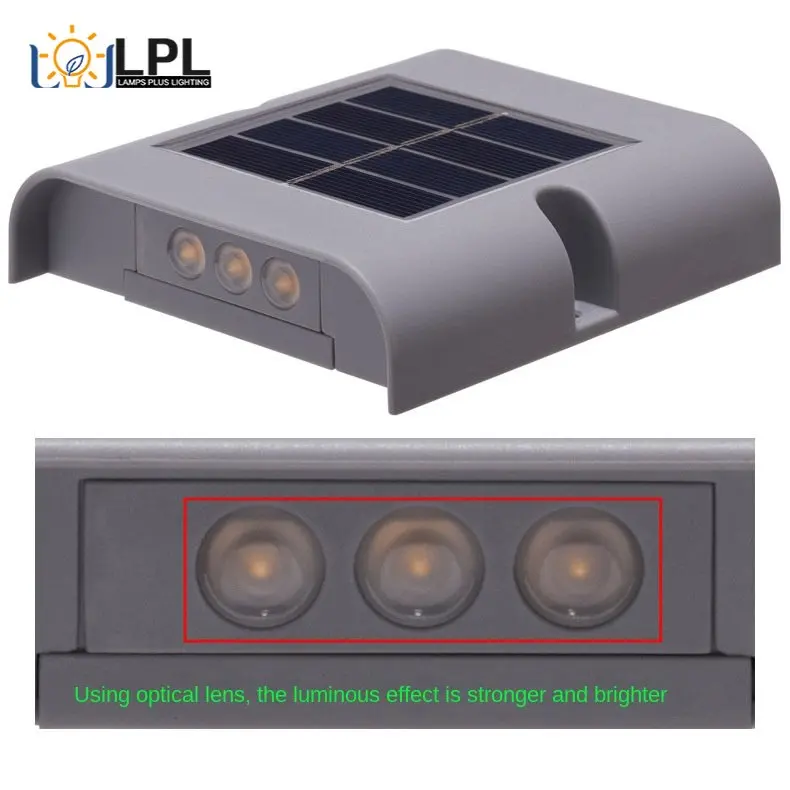 

Solar Light 6LED Outdoor Waterproof Garden Villa Wall Channel Auxiliary Decorative Outdoor Lighting Two-way Walkway Light