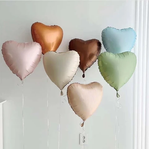 5 шт., фольгированные воздушные шары в виде сердца, 18 дюймов