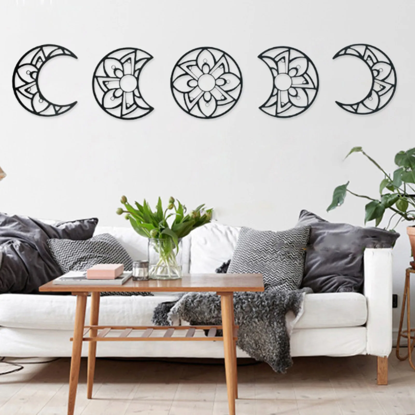 

Наклейки в виде Луны с циклом, наклейка на стену в виде полумесяца для гостиной, спальни, офиса, украшение черного/золотого цвета