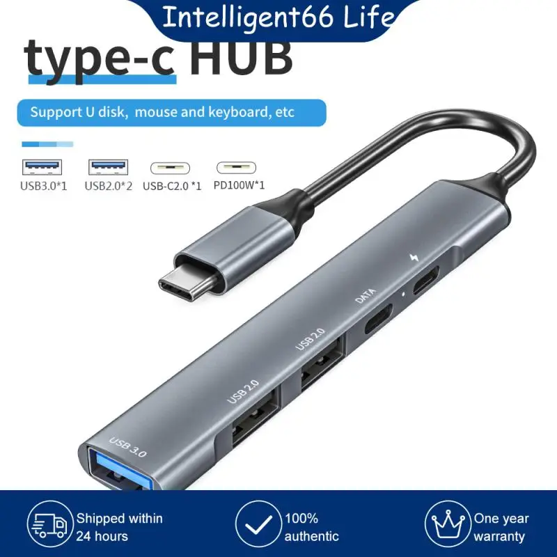 

With Tf Sd Reader Slot Type C Hub For Laptop Multi Usb Usb Multi Port Usb 2.0 Adapter Type C To -compatible High Speed