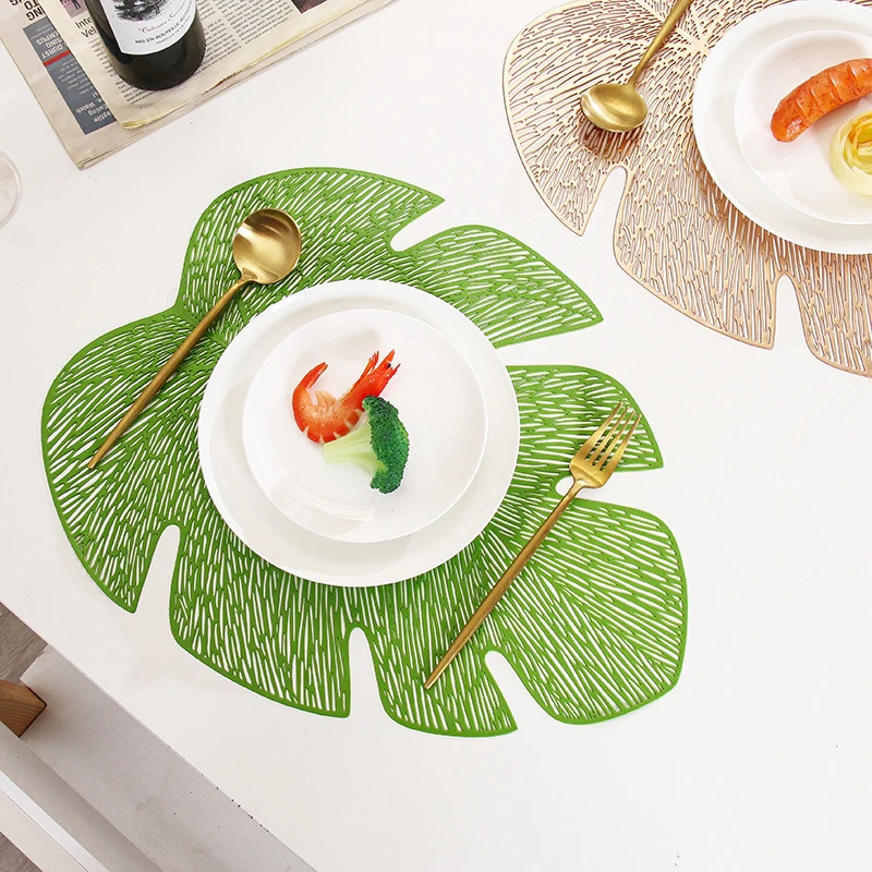 

Placemat Coaster Design Round Bronzing Silver Light Luxury Nordic Table Mat Heat Insulation PVC Placemat Wholesale