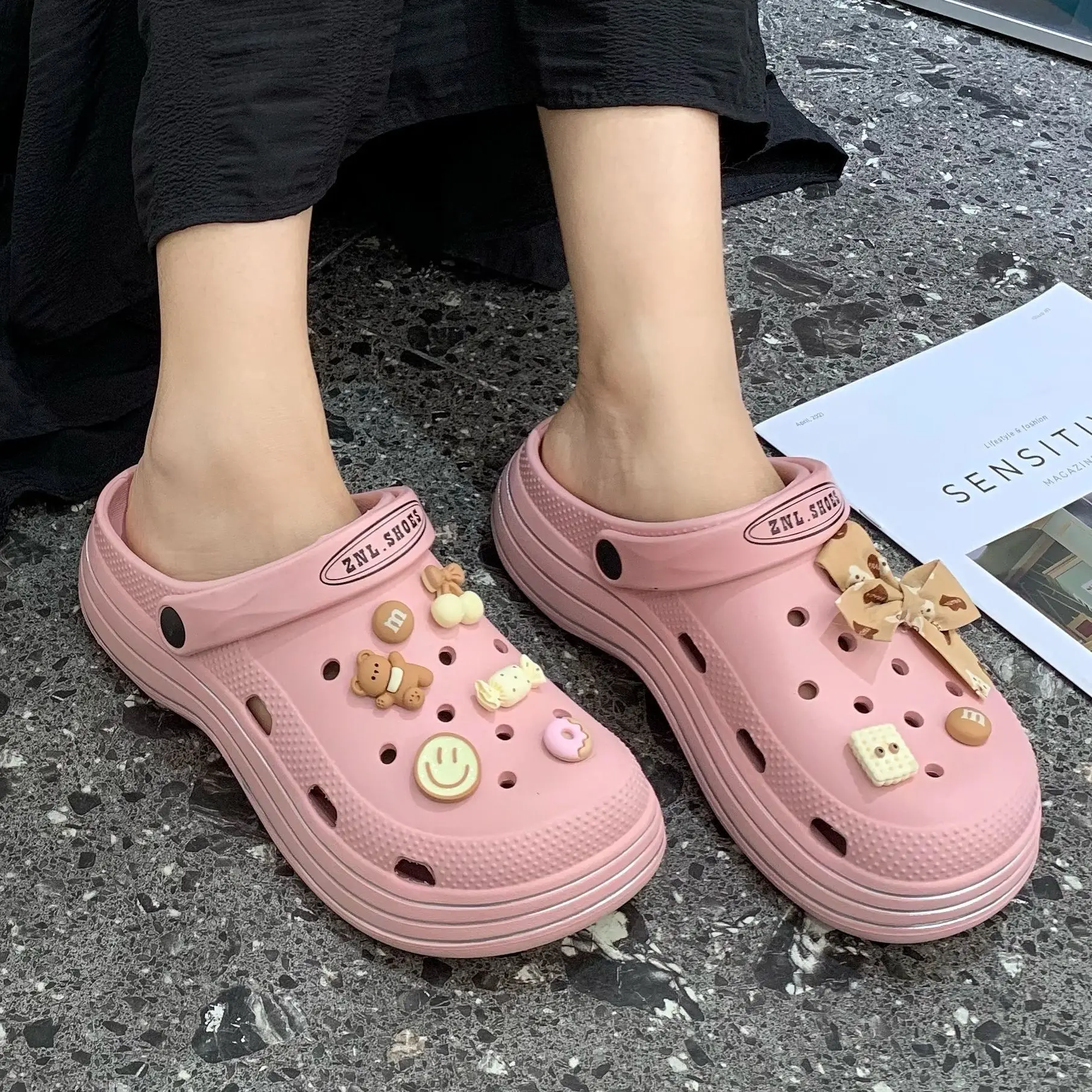 Shevalues Women Clogs Slippers Garden Shoes Summer Outdoor Fashion Thick Sole Sandals Female EVA Soft Non-slip Home Flip Flops