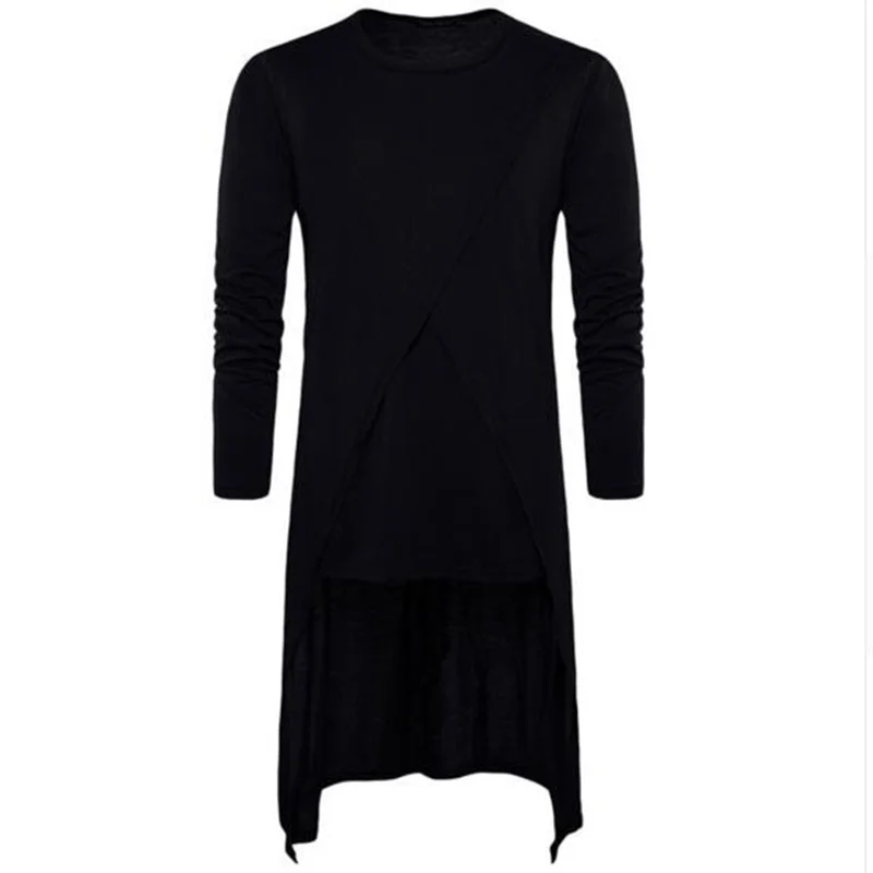 

Мужской ночной клуб в стиле панк, хип-хоп, футболка с длинным рукавом, сценический костюм певицы, асимметричный дизайн, мужские готические футболки в стиле хип-хоп, уличная одежда