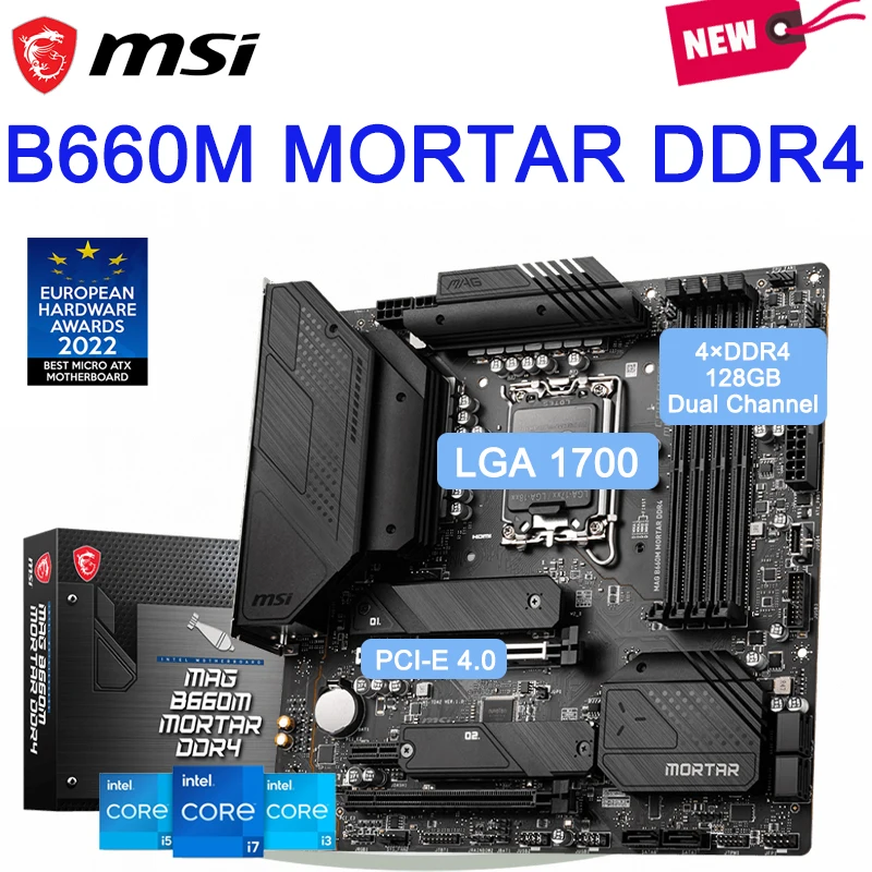 

Материнская плата MSI MAG B660M МИС WIFI DDR4 LGA 1700 Intel B660 PCI-E 4,0 M.2 CrossFire, материнская плата с поддержкой Bluetooth 5.2 Wi-Fi, Новинка Поддерживает технологию AMD ...