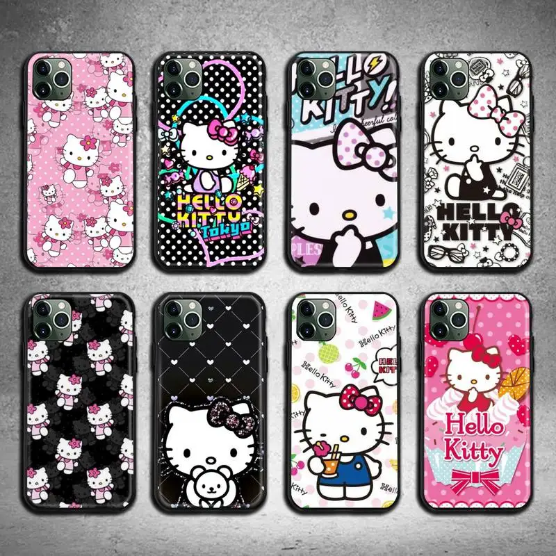 

Hello Kitty Phone Case For iphone 13 12 11 Pro Max Mini XS Max 8 7 6 6S Plus X 5S SE 2020 XR cover