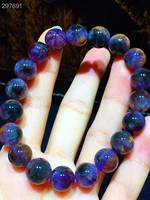 genuine natural cacoxenite purple auralite 23 bracelet round beads 10 8mm gold rutilated quartz canada aaaaaa