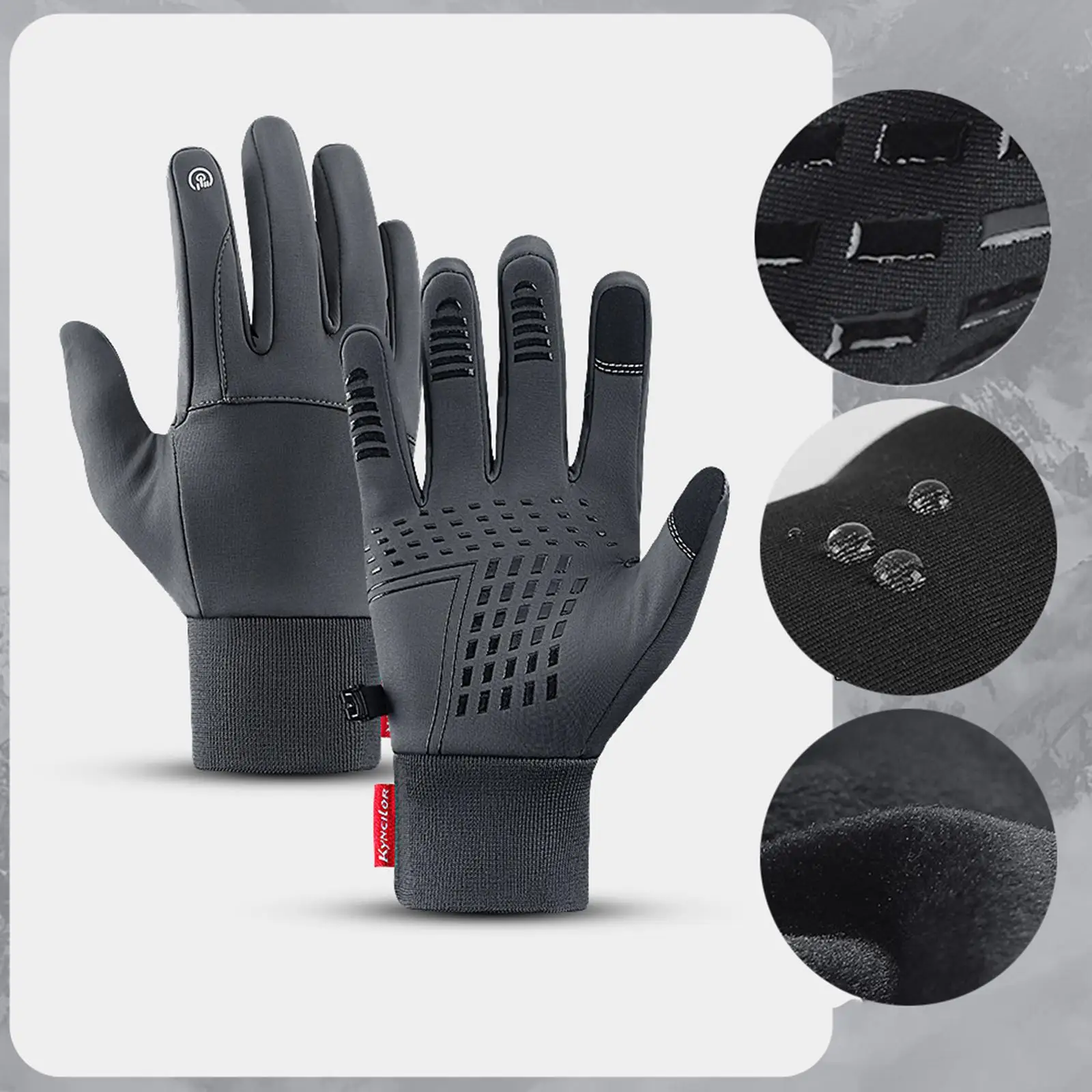 

Winter Warm Gloves Windproof Waterproof Thermal Touch Screen Mens Womens Thermal Anti-Slip Gloves Running Cold Weather