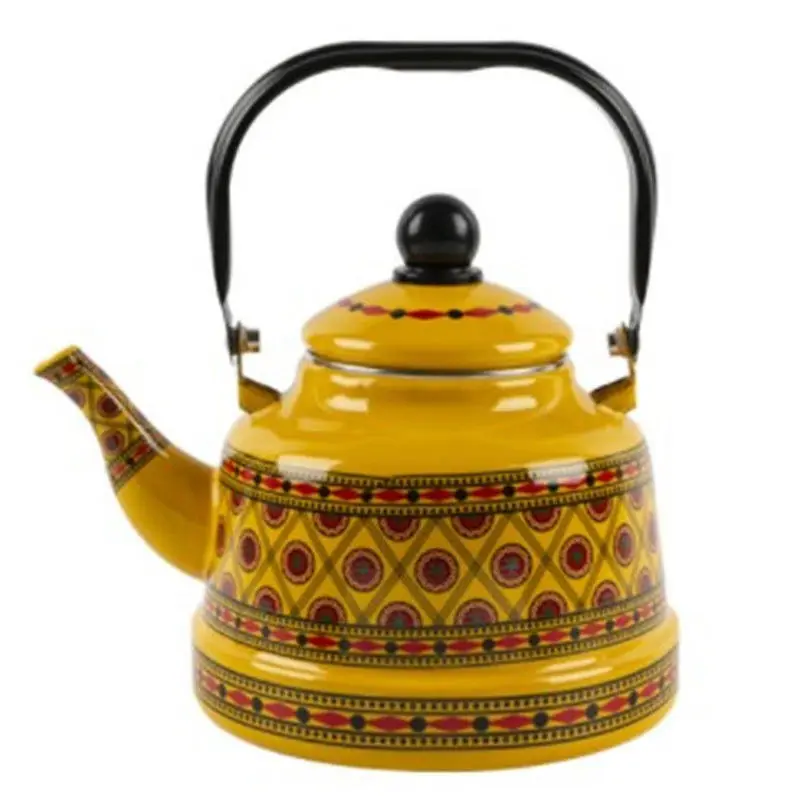 Эмалированный чайник в горошек л