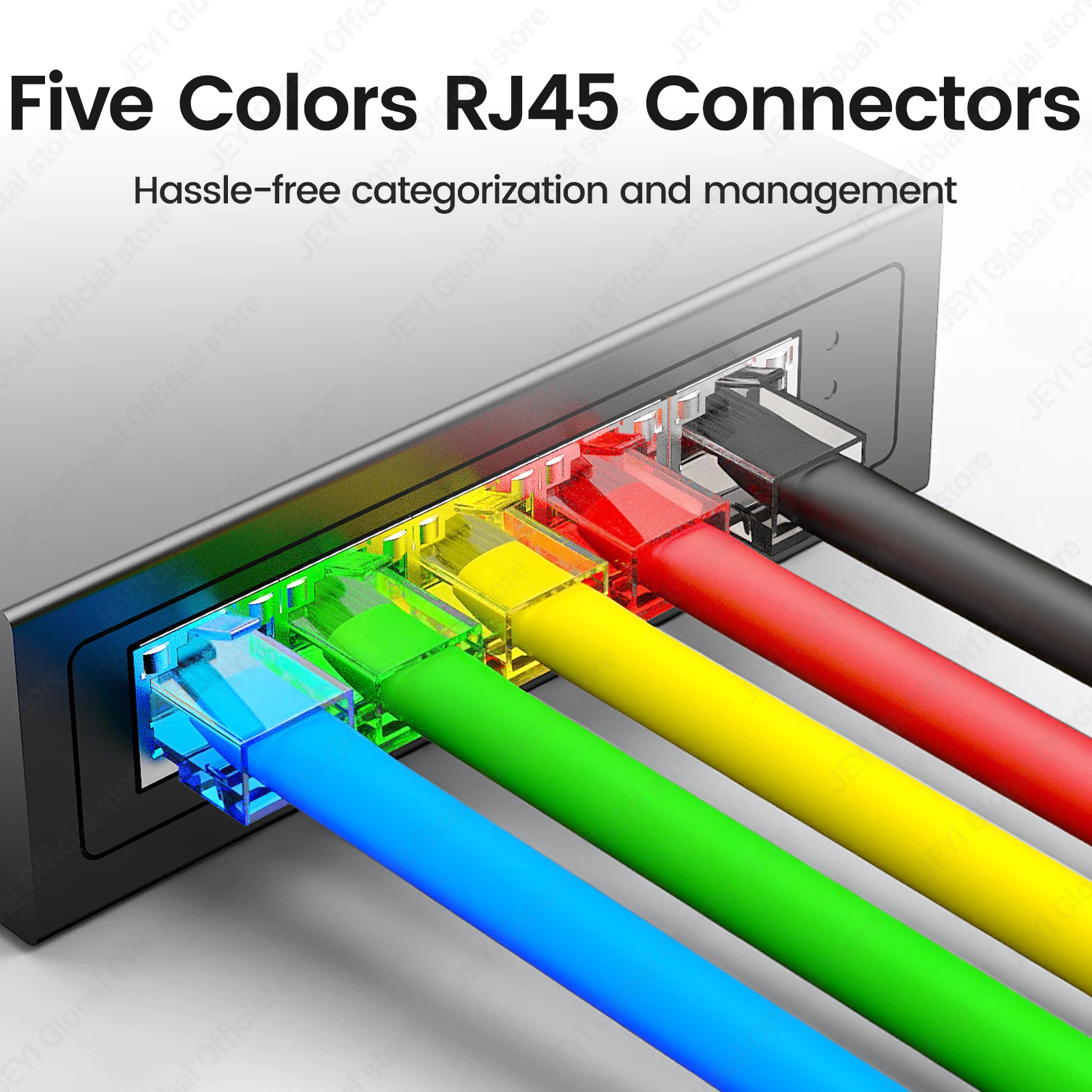 Фото Модульные соединители JEYI RJ45 Cat6 для сквозного монтажа, разных цветов, легко обжимаемые, для цельного или многожильного сетевого кабеля UTP, 100/50/10 шт. №5