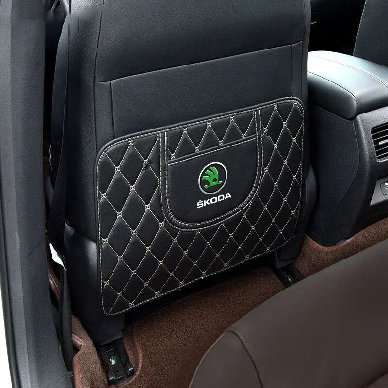 Фото Наклейка на автомобиль для Skoda, 1 шт., кожаная накладка на спинку сиденья, защита от царапин, для Skoda Octavia Kodiaq Superb Yeti 2 A7 Tour RS Rap №2