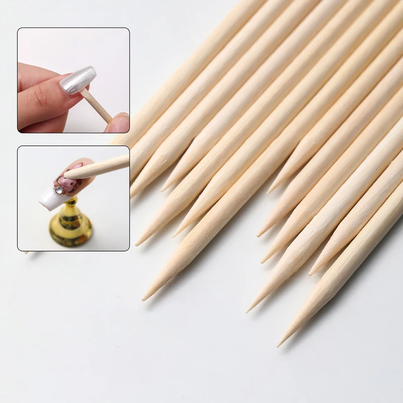 

100 шт. толкатель для кутикулы ногтей оранжевые деревянные палочки для фотосъемки деревянный дизайн лак для ногтей палочка для рисования для дизайна ногтей