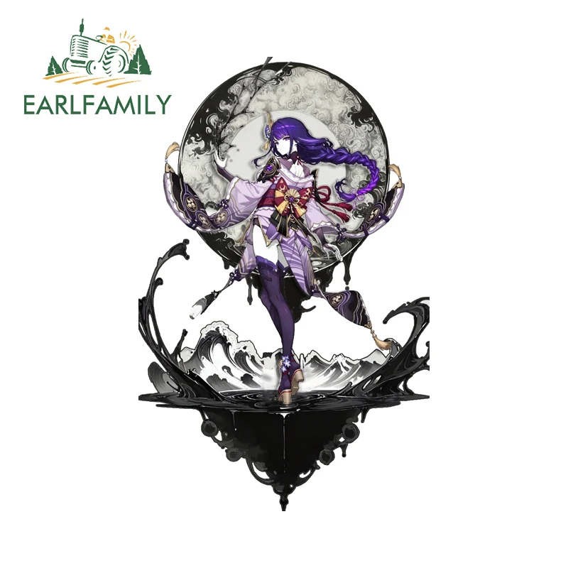 

EARLFAMILY Genshin Impcat чернильный стиль автомобильные наклейки Raiden Shogun Yae Miko крутая индивидуальная наклейка водостойкие авто аксессуары для квадроциклов