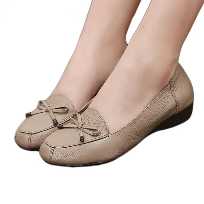

2022 Spring Fashion Shoes Leather Soft Bottom Comfortable Flat Shoes Women's Plus Size Shoes