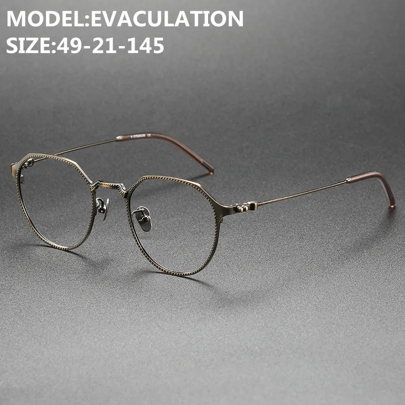 Japanese Brand Design Pure Titanium Glasses Frame Men Retro Fashion Polygon Eyewear Ultralight Myopia Prescription Eyeglasses