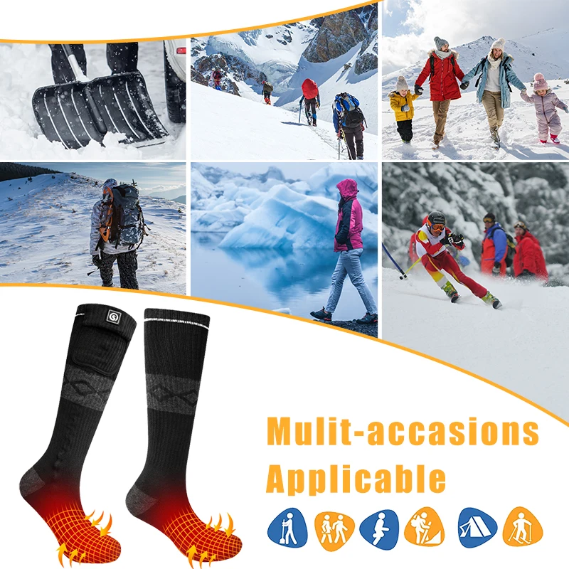 Спасательные теплые мужские носки с аккумулятором зимние лыжные уличные