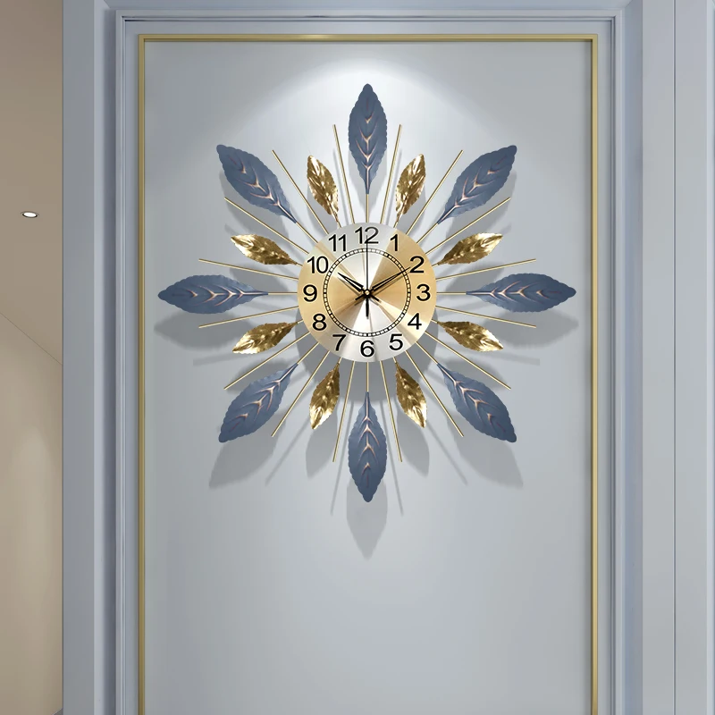 

Nordic Style Flower Wall Clocks Metal Stylish Creative Wall Clock Battery Operated Mecanismo Reloj Pared Decoration Items