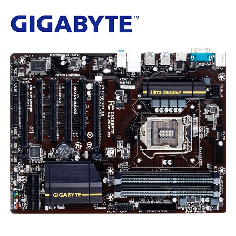 

Gigabyte GA-Z87P-D3 системная плата 1150 Z87 DDR3 USB3.0 32GB SATA III Z87P D3 настольная материнская плата Б/у