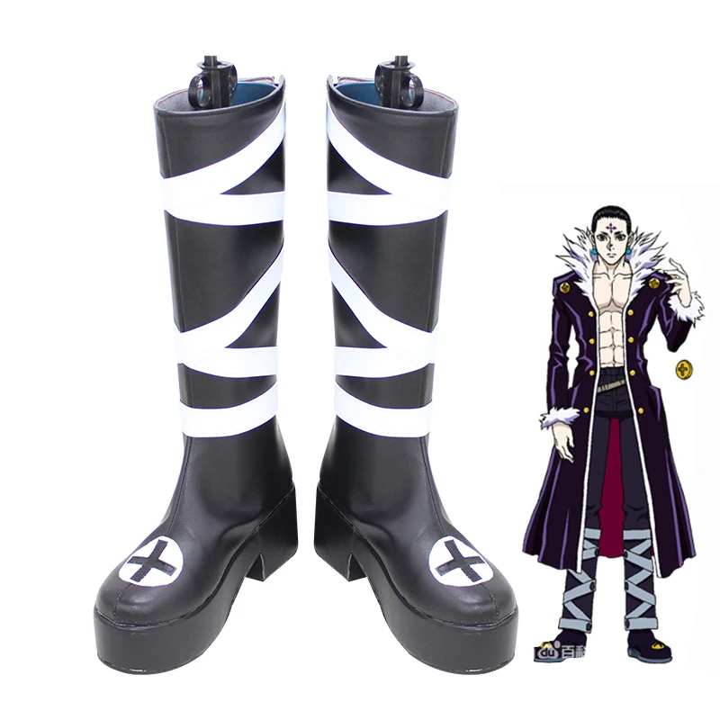 

Anime Hunter X Hunter Chrollo Lucilfer Cosplay Boots Shoes Kulolo lushilufelu Custom-made Shoes Halloween Carnival Party Props