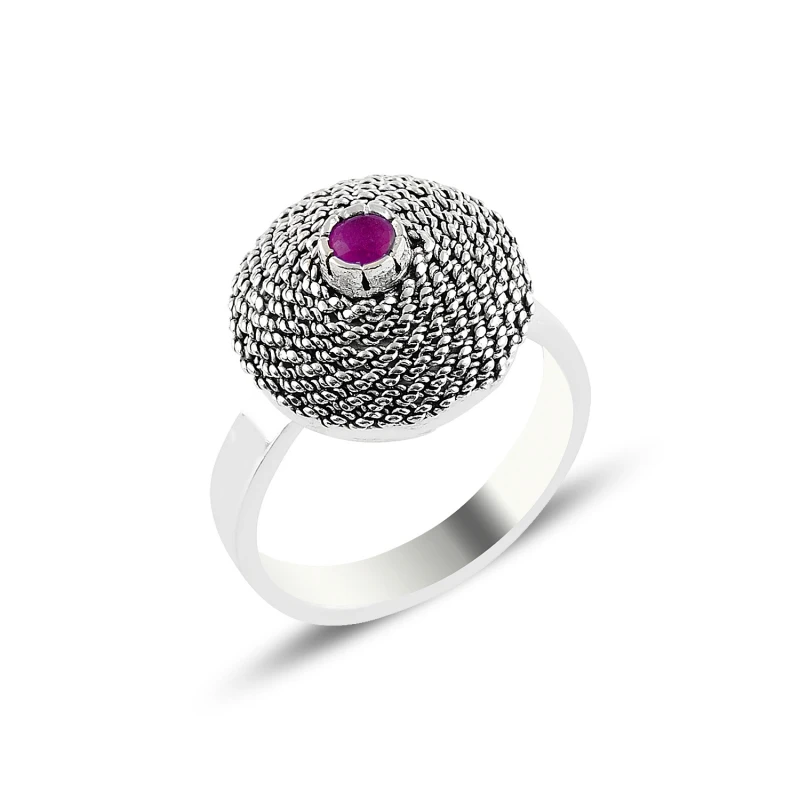 

Кольцо с камнем из серебра 925 пробы с рубином и цирконием