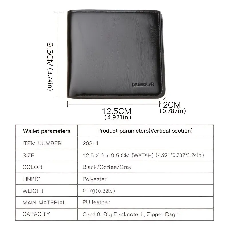 Рисунок 5 - Мужской Горизонтальный Вертикальный кошелек на молнии