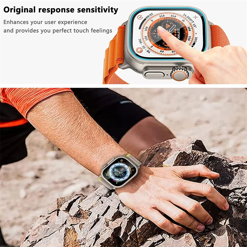1-3PCS Tempered Glass Film For Apple Watch Ultra 49mm With Alignment Tool HD Screen Protector for iWatch Ultra Easy Install Kit