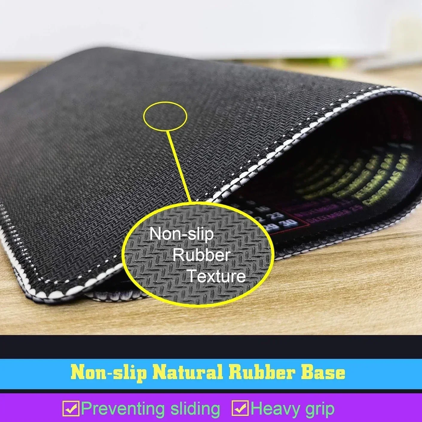 1 шт. коврик для мыши с календарем нескользящий настольный офисный ноутбука