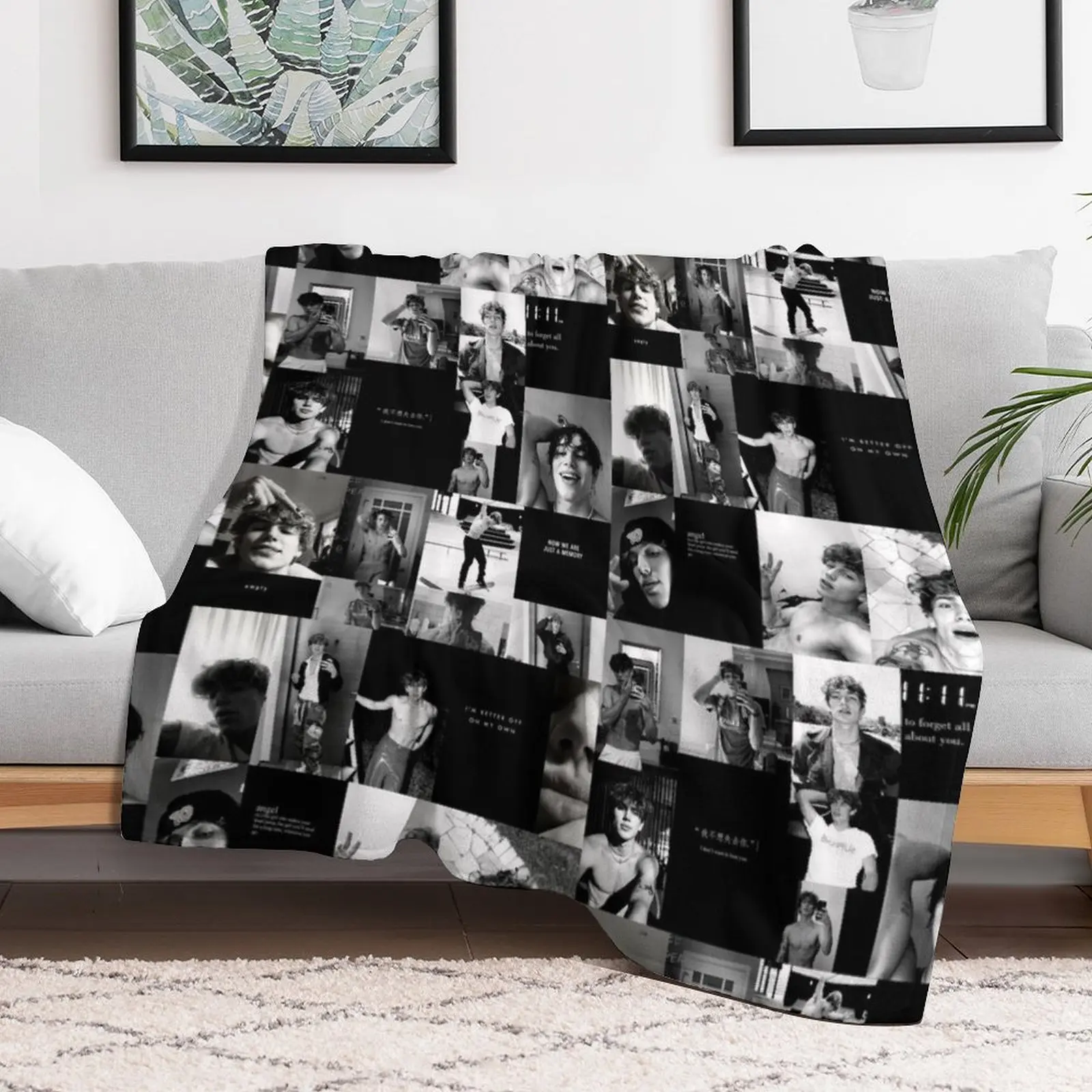 Стильное одеяло bnw Vinnie Hacker с коллажем тяжелая кровать модные термопледы